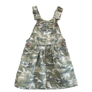 OshKosh B'gosh Khaki Green Camo Overall Jumper Dress 4T